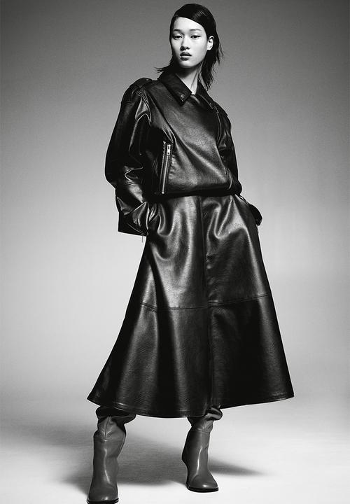 H&M - Coated skirt - brown