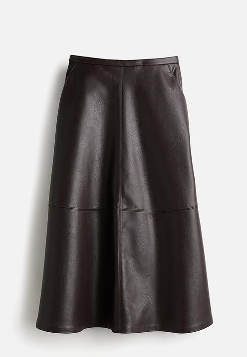 H&M - Coated skirt - brown