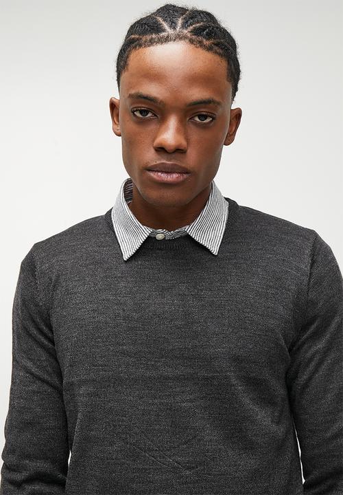 Brave Soul - Knitwear - Dark Charcoal Marl