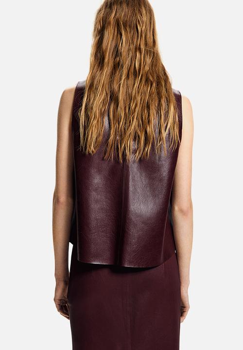 H&M - Coated vest top - burgundy 