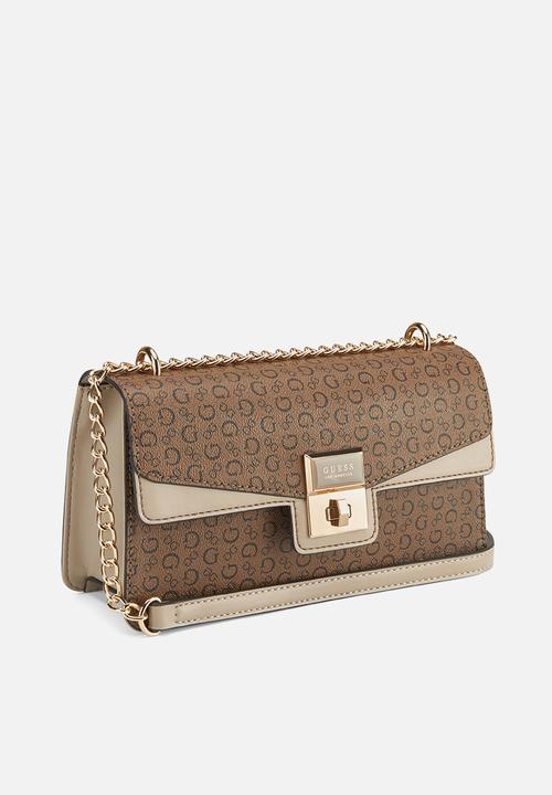 GUESS - Moonstone crossbody flap-brown