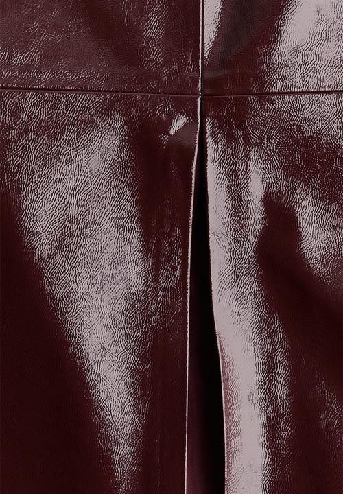 H&M - Coated pencil skirt -  burgundy 