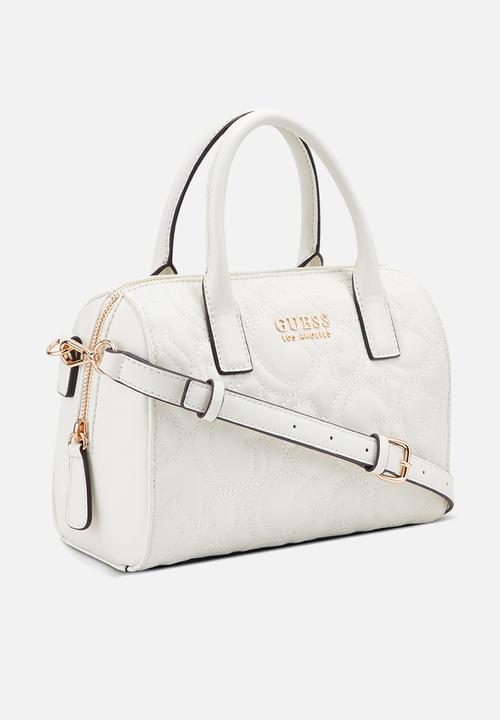 GUESS - Berkton barrel satchel - off white 