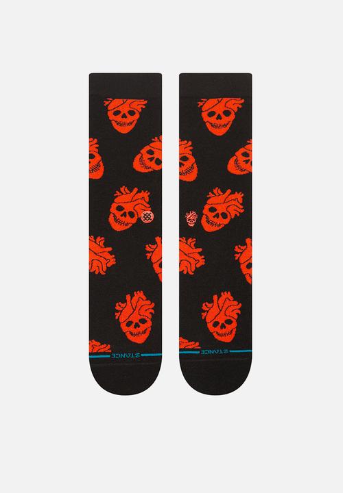 Stance Socks - Fallin in skull crew - black