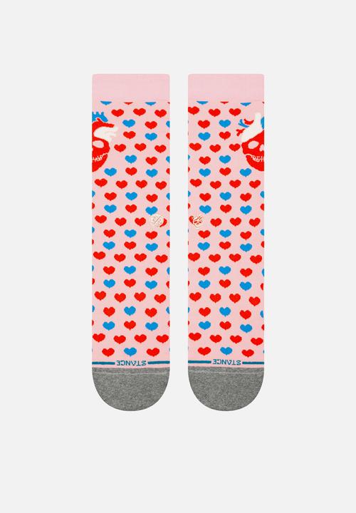 Stance Socks - Hearted crew - pink