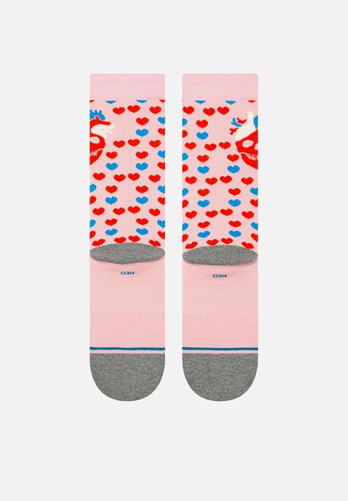Stance Socks - Hearted crew - pink