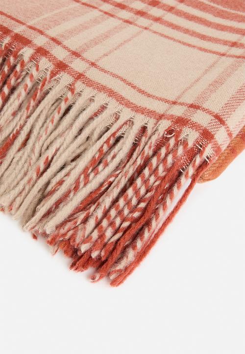 Sixth Floor - Check Soft Throw - Rust & Natural