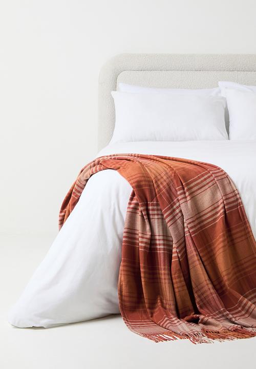 Sixth Floor - Check Soft Throw - Rust & Natural