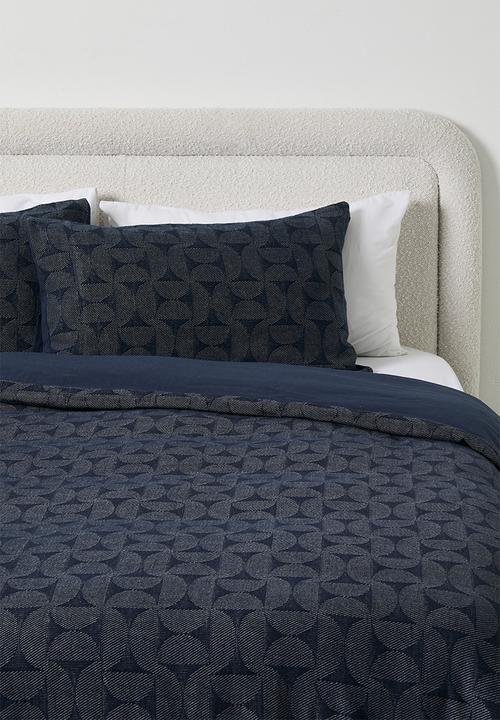 Sixth Floor - Woven Jacquard Duvet Set - Navy