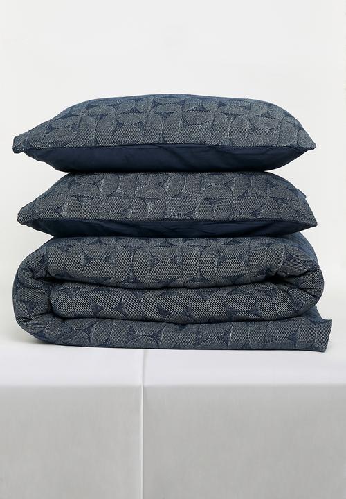 Sixth Floor - Woven Jacquard Duvet Set - Navy