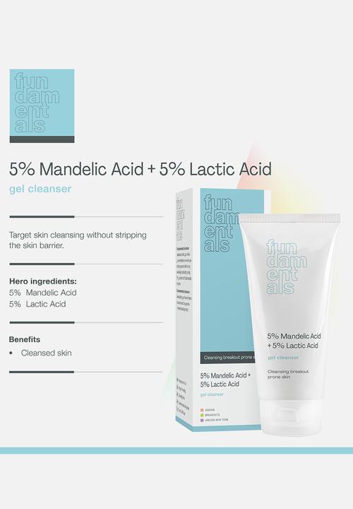 Fundamentals Skincare - 5% Mandelic Acid + 5% Lactic Acid, Gel Cleanser