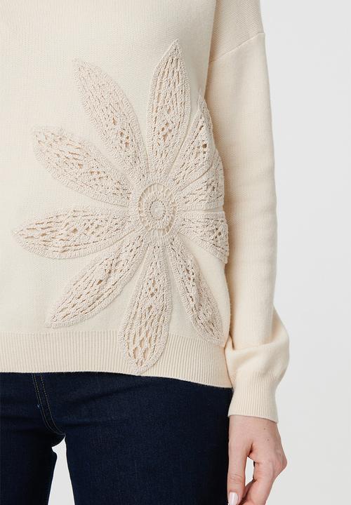 Stella Morgan - Statement Flower Jersey - Ivory