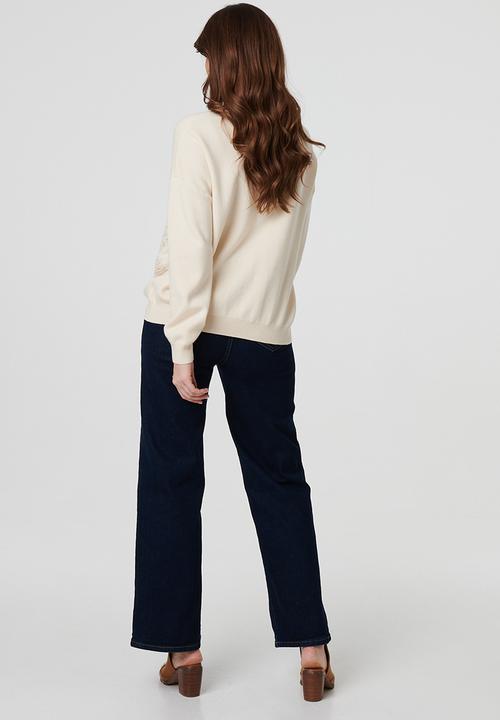 Stella Morgan - Statement Flower Jersey - Ivory