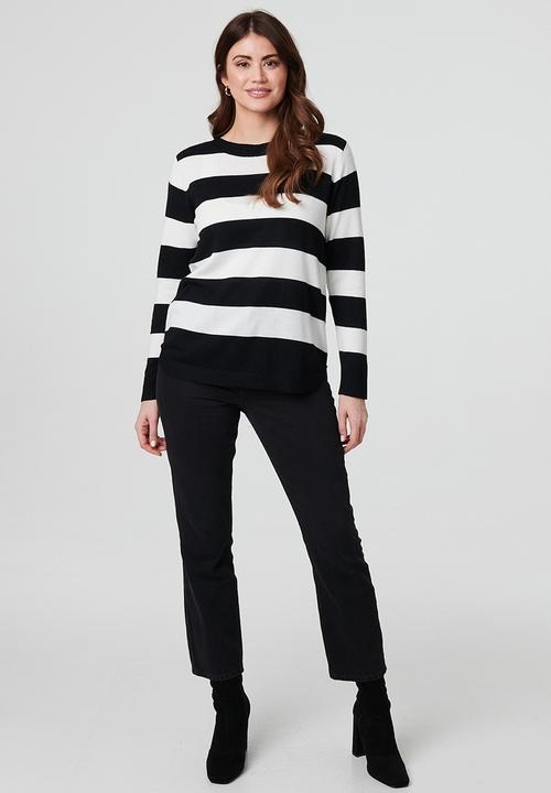 Stella Morgan - Broad Striped Sweater - Black