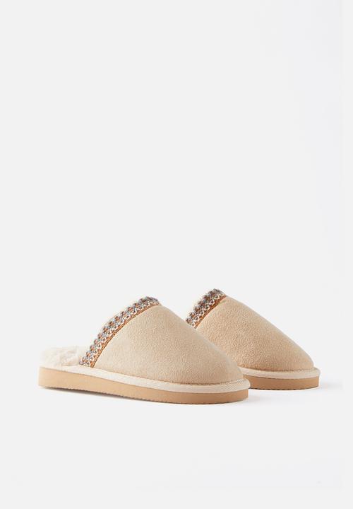 Cotton On - Kids slipper slide - tan/woven trim