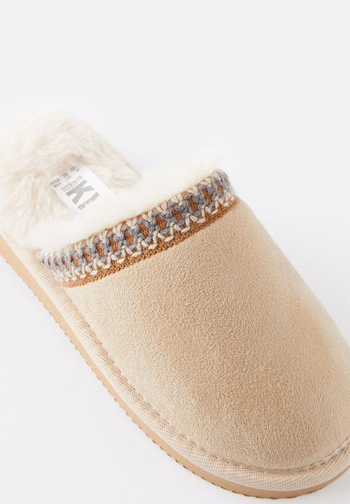 Cotton On - Kids slipper slide - tan/woven trim
