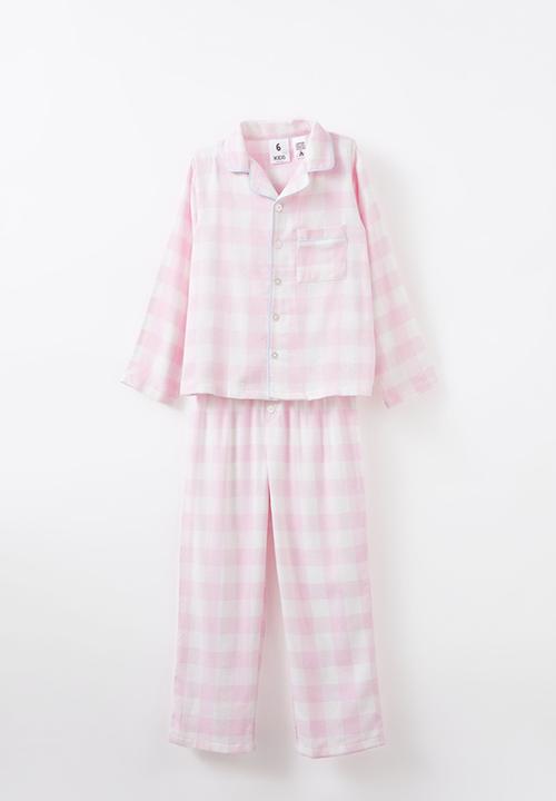 Cotton On - Billie long sleeve pyjama set - fairy pink/ gingham