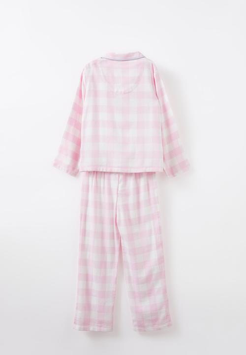 Cotton On - Billie long sleeve pyjama set - fairy pink/ gingham