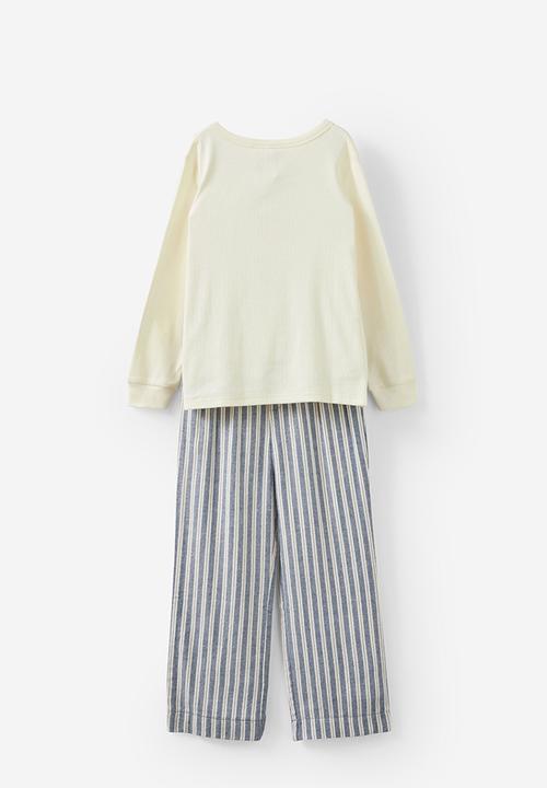Cotton On - Leo long sleeve pyjama set - dark vanilla/stripe