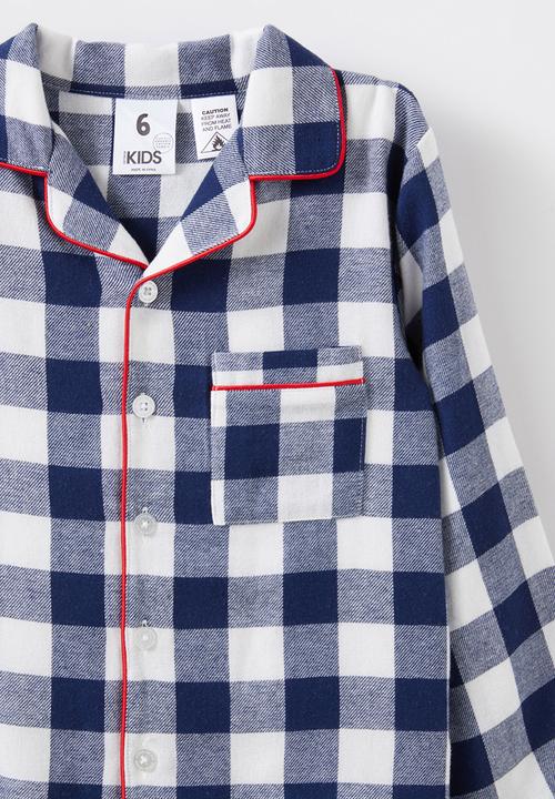 Cotton On - Bobby long sleeve pyjama set - in the navy/ gingham