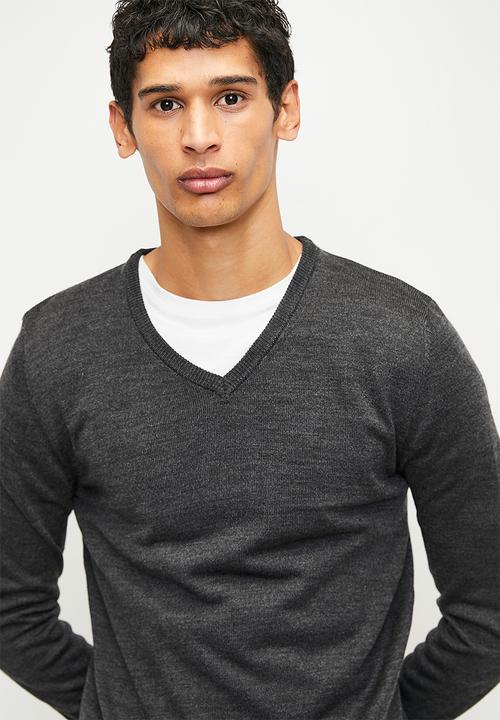 Brave Soul - Knitwear - Dark Charcoal Marl