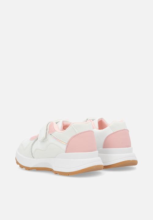 Pop Candy - Velcro & lace sneakers-white & pink