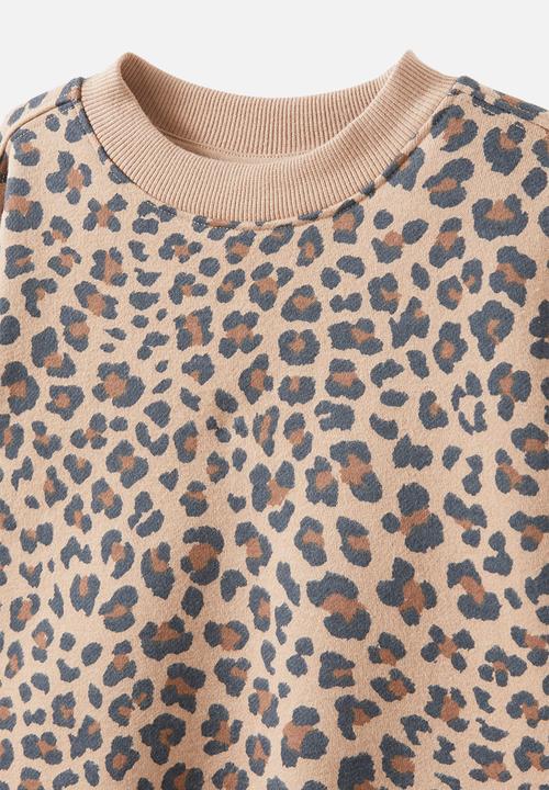 Cotton On - Sammy oversized crew - taupy brown/capri leopard