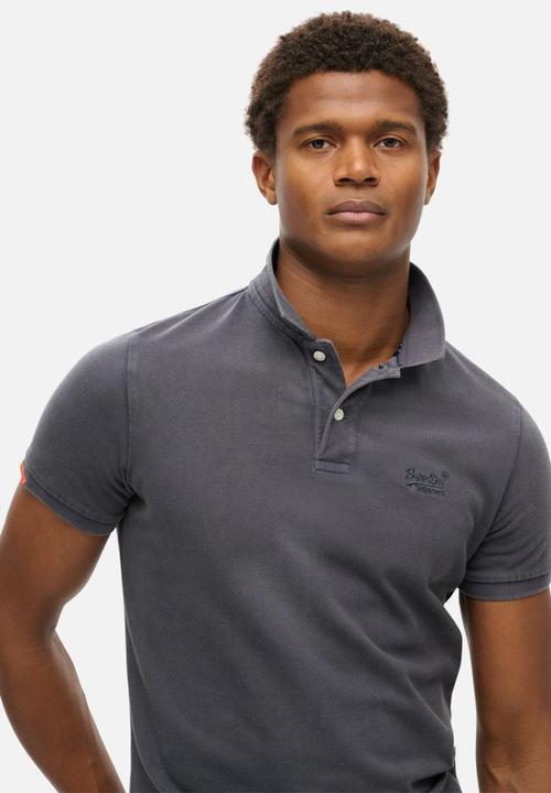 Superdry. - VINT DESTROY POLO - Destroy Graphic Black