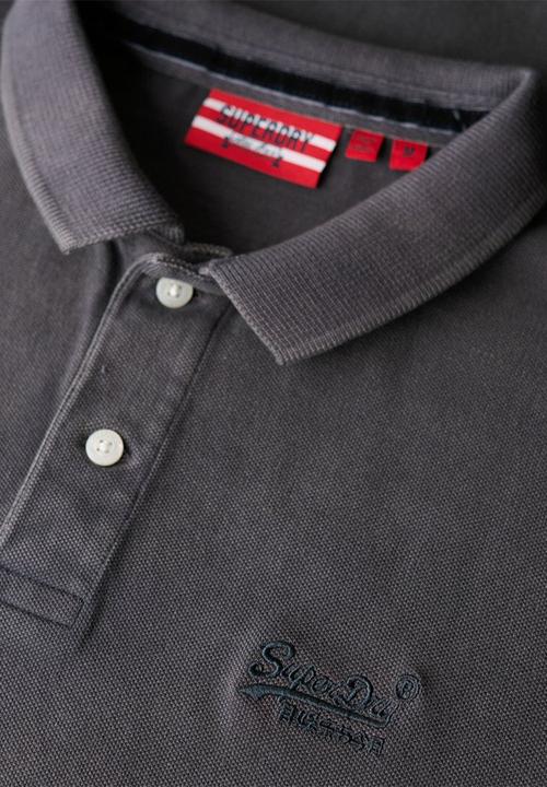 Superdry. - VINT DESTROY POLO - Destroy Graphic Black