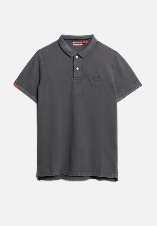 Superdry. - VINT DESTROY POLO - Destroy Graphic Black