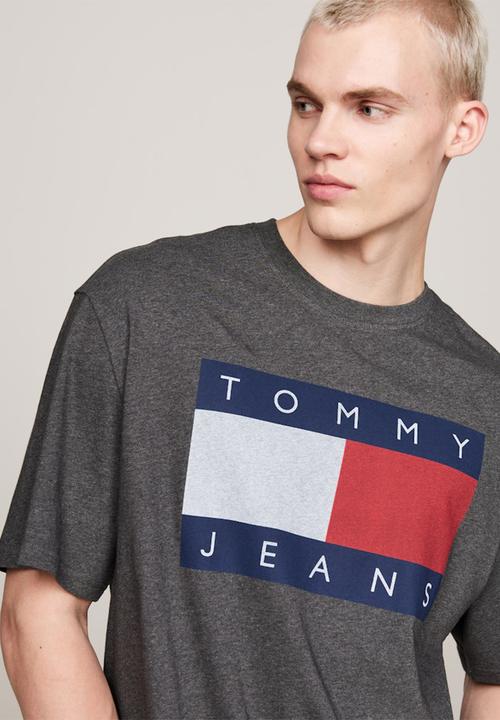Tommy Hilfiger - Tjm Rlx Melange Flag Tee - New Charcoal Melange