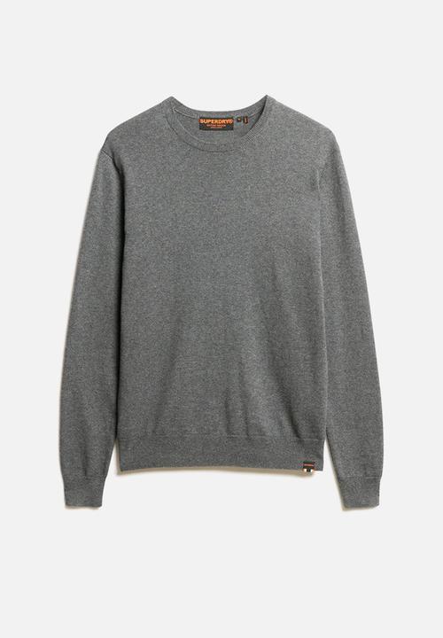 Superdry. - ESSENTIAL COTTON/CASH JUMPER - Gull Grey Marl
