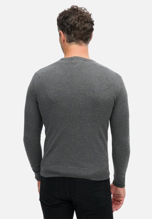 Superdry. - ESSENTIAL COTTON/CASH JUMPER - Gull Grey Marl