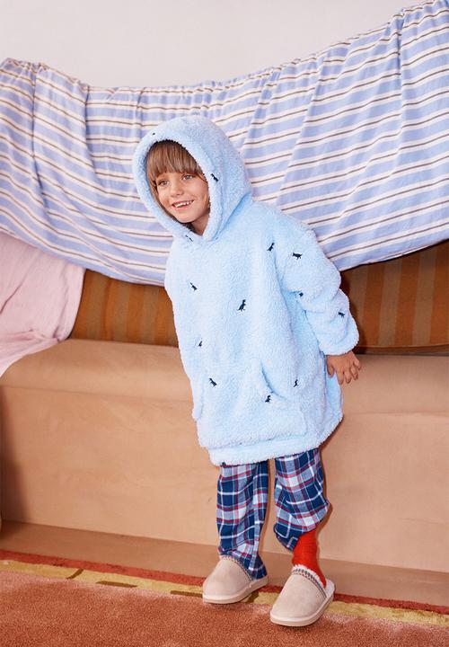 Cotton On - Snugget kids oversized hoodie - dawn blue/ dinos