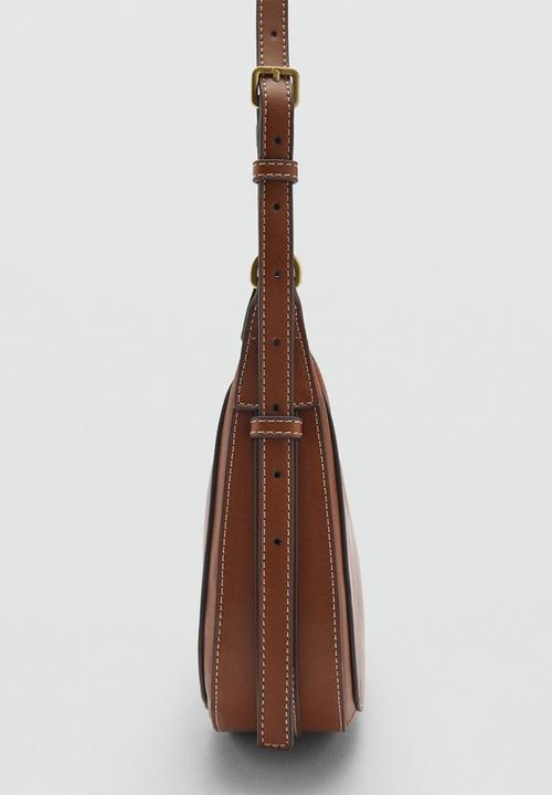 MANGO - Crossbody bag lake - leather brown