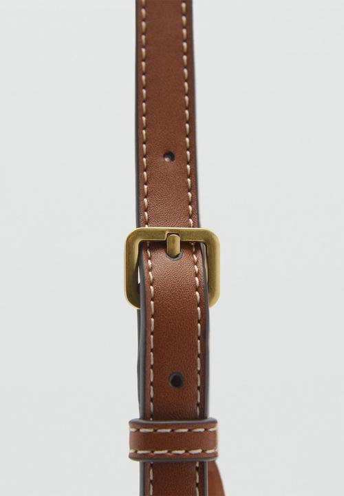 MANGO - Crossbody bag lake - leather brown