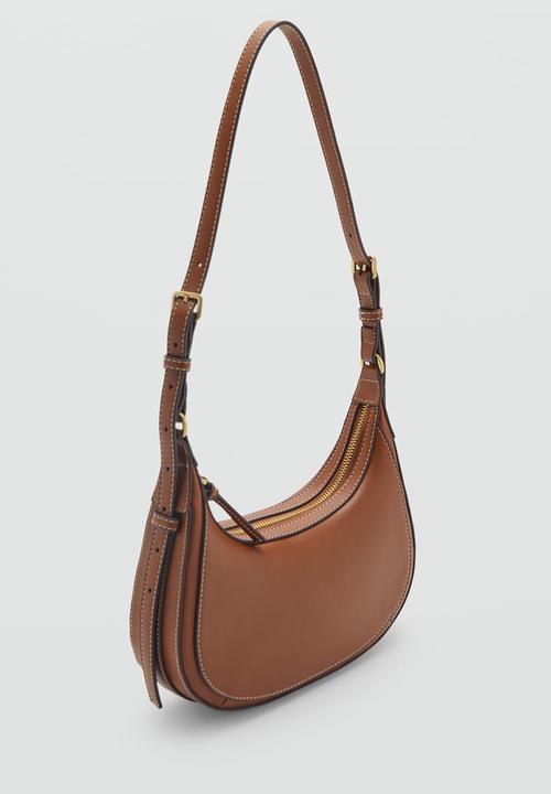 MANGO - Crossbody bag lake - leather brown