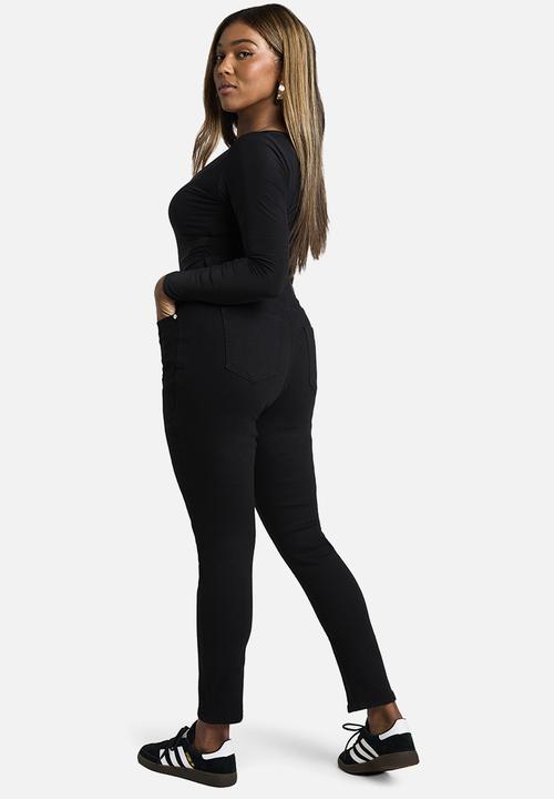 boohoo - Plus High Waisted Skinny Jeans - Black