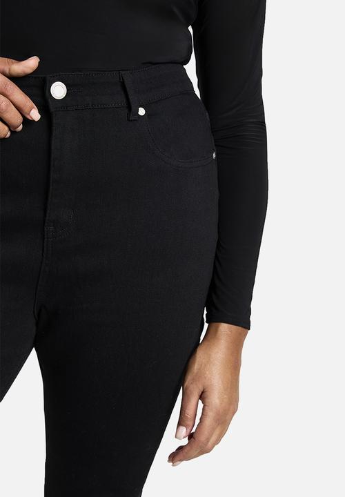 boohoo - Plus High Waisted Skinny Jeans - Black