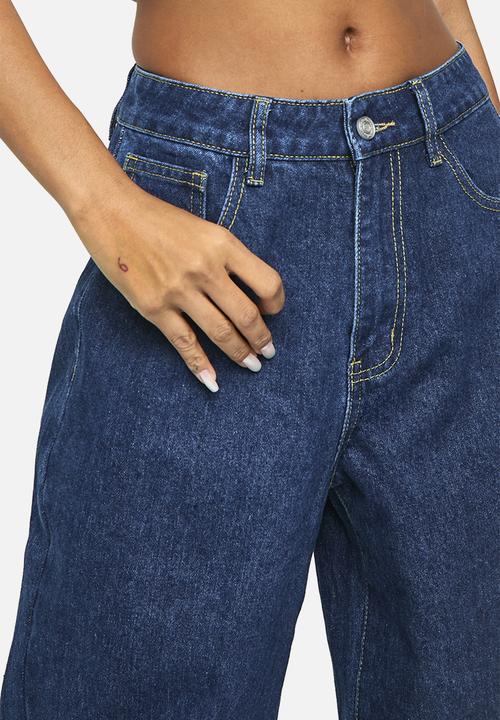 boohoo - Basics High Waisted Super Wide Leg Jeans - Indigo