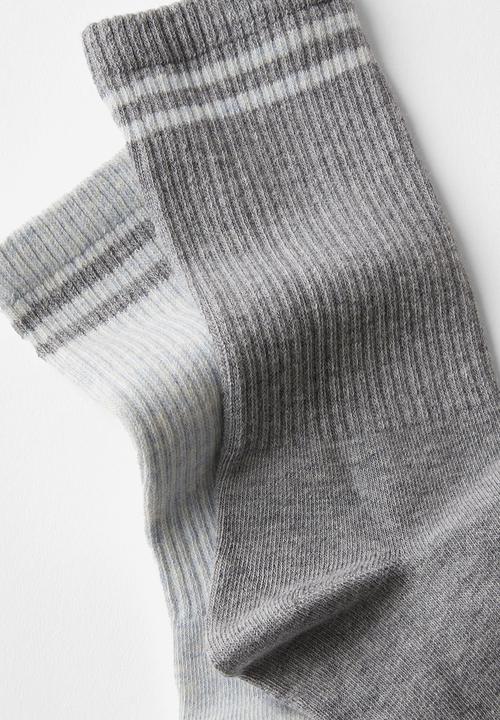 Cotton On - The Perfect Pair Crew Sock 2Pk - Grey Marle