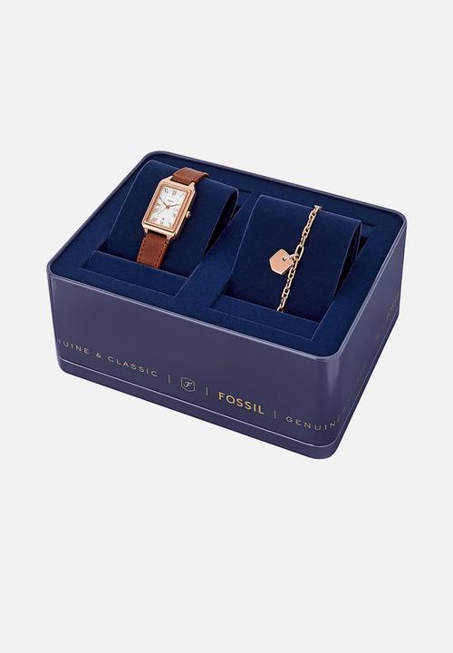Fossil - Raquel three-hand date watch and bracelet set - rose gold