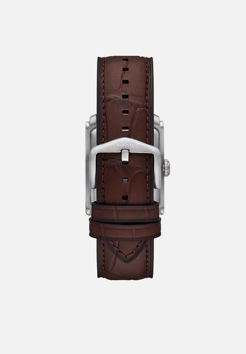 Fossil - Carraway watch - silver & brown