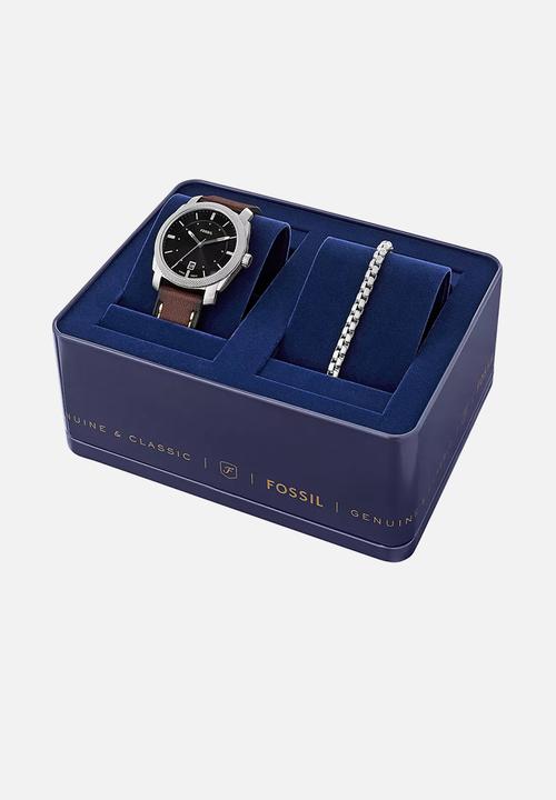 Fossil - Date watch and bracelet set - silver