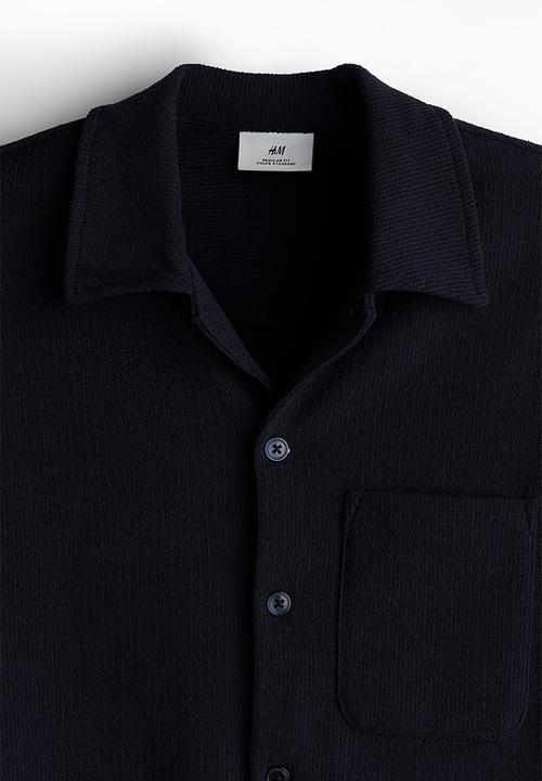 H&M - Regular fit textured jersey shirt - navy blue