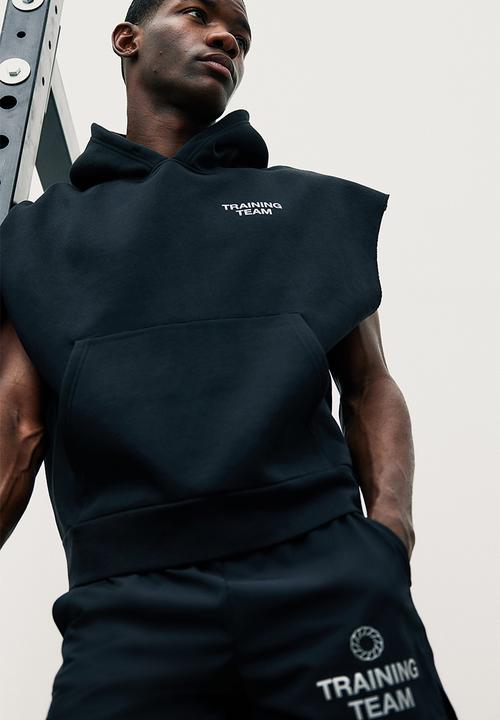 men's sleeveless pullover training hoodie