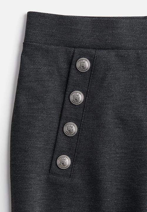 H&M - Button-front trousers - dark grey
