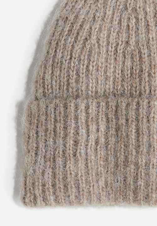 H&M - Rib-knit beanie - beige marl 