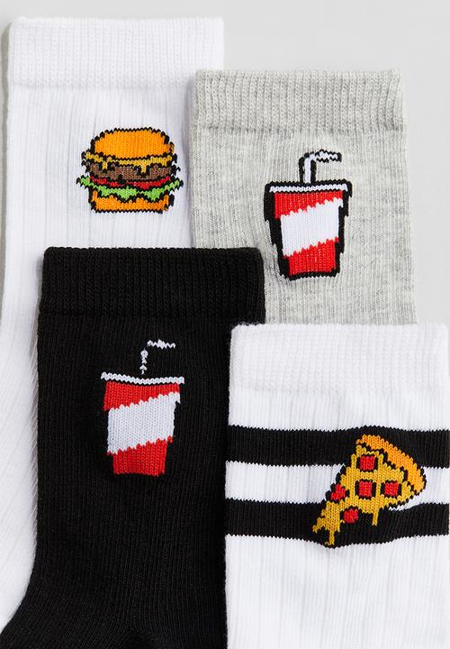 H&M - 5-pack ribbed socks - white/fries
