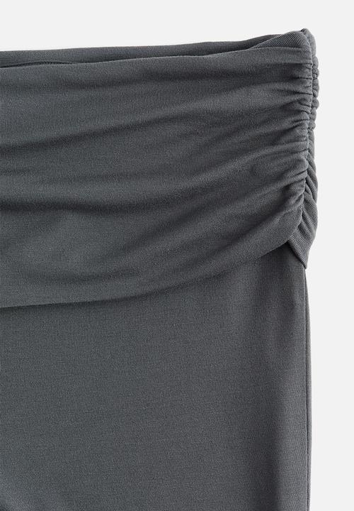 H&M - Foldover-waist capri leggings - dark grey